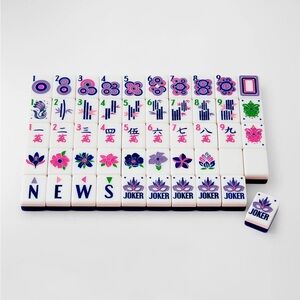 OH MY MAHJONG Lilac Soiree Tiles, Mat, and Purple Racks